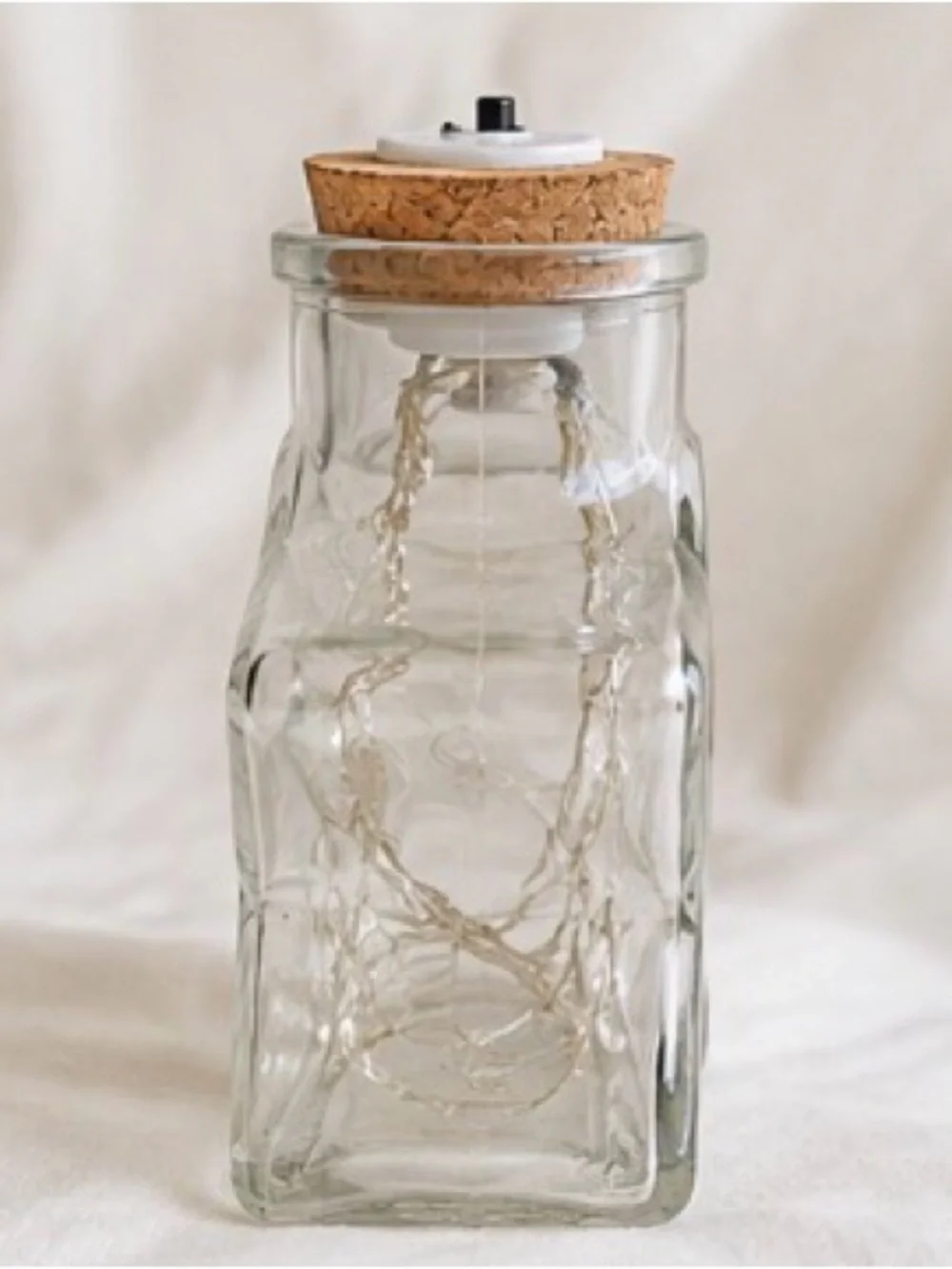 Star Glass Lantern with Cork Top - Clear